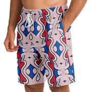 Pattern Shorts Blue/Pink