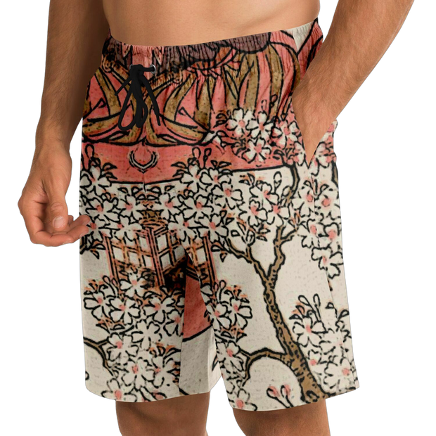 Zen Trees Shorts Beige/Pink